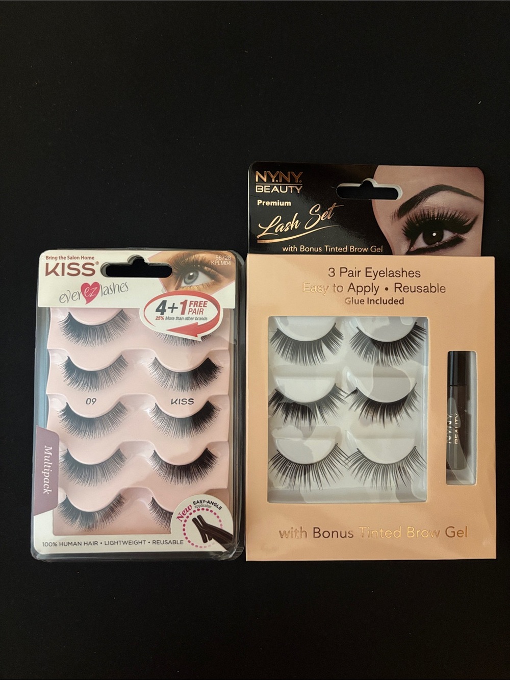 Kiss False Eyelash Multipack - Black Lashes